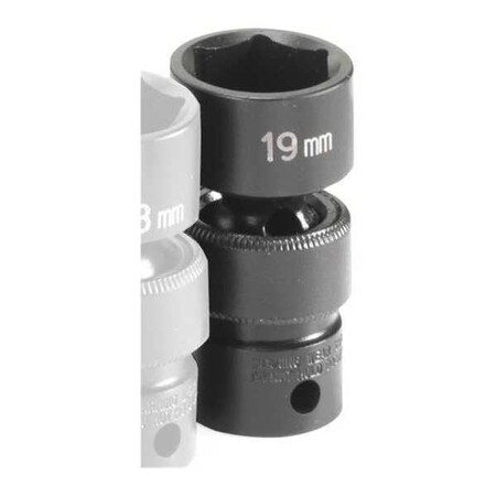 Socket 19mm 3/8"D Impact Univ 6pt. by USA Grey Pneumatic Sockets