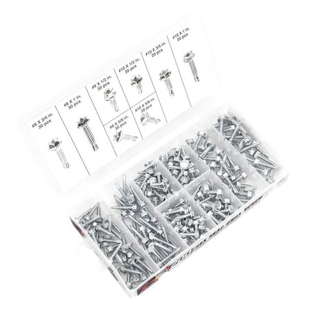 Self Drilling Hex Head Bolt Kit 200 Pc by USA Performance Tool Step Drill Bits