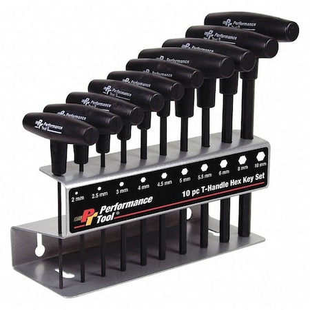 T Handle Hex Key Set Metric 10Pc by USA Wilmar Hex Key Sets