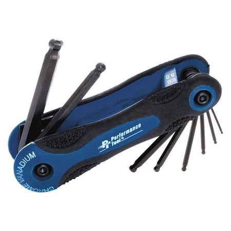 Metric Folding Ball Key Set 8Pc by USA Performance Tool Hex Key Sets