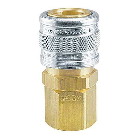 Manual Socket 3/8"FPT Brass/Steel Type 4204 by USA Foster Pneumatic Hose Quick Connect Fittings