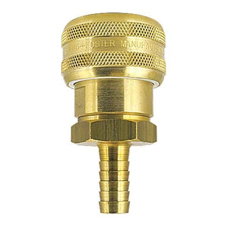 Auto Socket Hose Stem 3/4" ID Brass by USA Foster Pneumatic Hose Quick Connect Fittings
