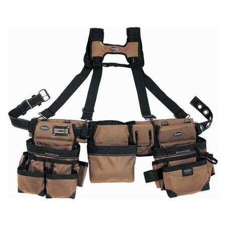 Framers Rig 3 Bag Tan and Black by USA Bucket Boss Tool & Work Belts Aprons & Suspenders