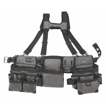 Framers Rig 3 Bag Grey by USA Bucket Boss Tool & Work Belts Aprons & Suspenders