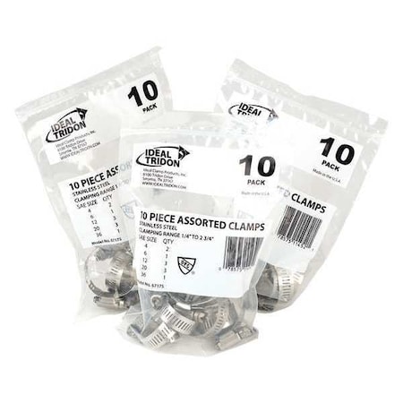 Hose Clamp Assortment Stainless Steel by USA Ideal Tridon Pneumatic Hose Clamps