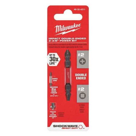 Power Bit 1/4" Shank Size 2 3/8" Bit L Type 48 32 4311 by USA Milwaukee Power Screwdriver Bits