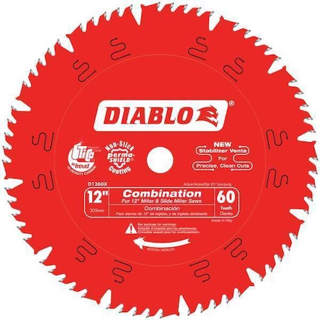 Circ. Saw Blade 12" Blade Dia. 60 Teeth by USA Diablo Circular Power Saw Blades