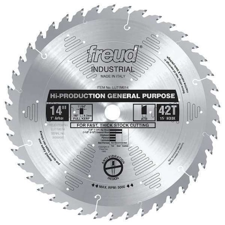 Circ. Saw Blade 14" Blade Dia. 42 Teeth by USA Diablo Circular Power Saw Blades