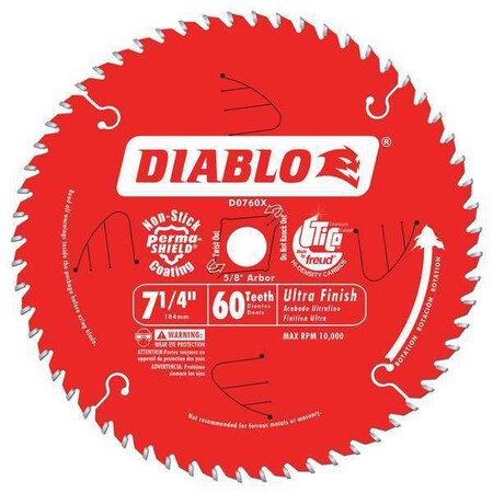 Circ. Saw Blade 7 1/4"Blade Dia 60 Teeth by USA Diablo Circular Power Saw Blades