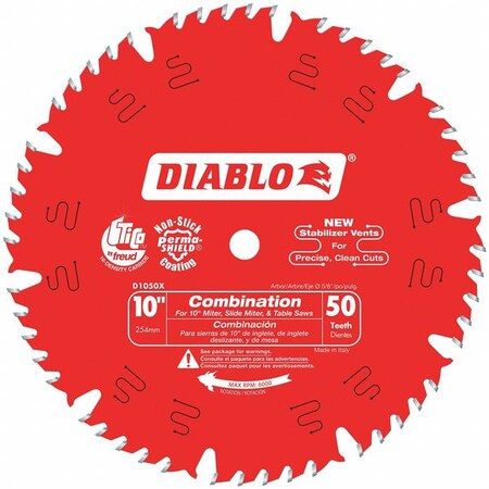 Circ. Saw Blade 10" Blade Dia. 50 Teeth by USA Diablo Circular Power Saw Blades