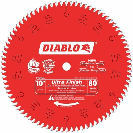 Circ. Saw Blade 10" Blade Dia. 80 Teeth by USA Diablo Circular Power Saw Blades