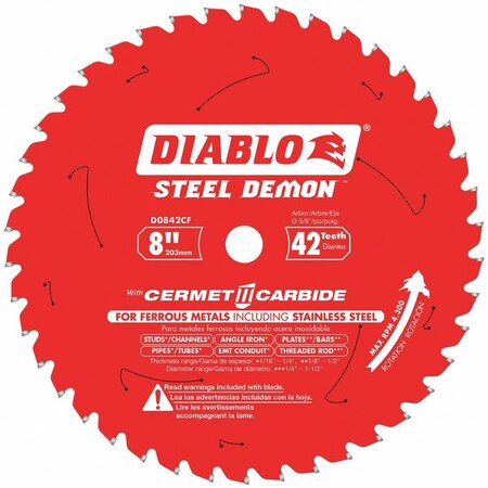 Circ. Saw Blade 8" Blade Dia. 42 Teeth by USA Diablo Circular Power Saw Blades