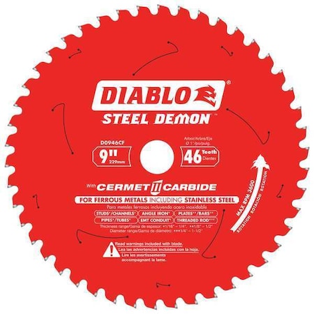 Circ. Saw Blade 9" Blade Dia. 46 Teeth by USA Diablo Circular Power Saw Blades