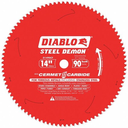 Circ. Saw Blade 14" Blade Dia. 90 Teeth by USA Diablo Circular Power Saw Blades