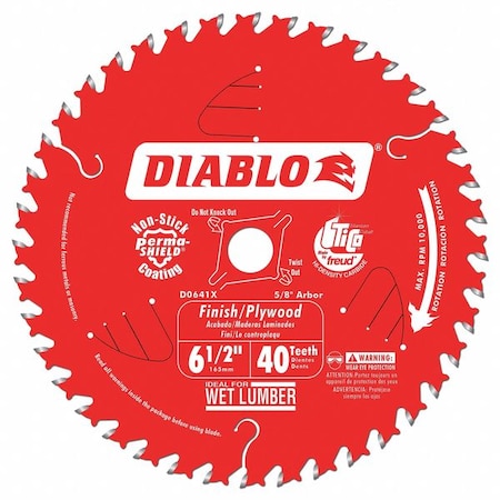 Circ. Saw Blade 6 1/2"Blade Dia 40 Teeth by USA Diablo Circular Power Saw Blades
