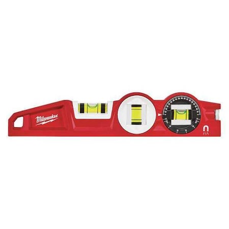 Torpedo Level 10"L 3 Total Vials by USA Milwaukee Box I Beam & Torpedo Levels
