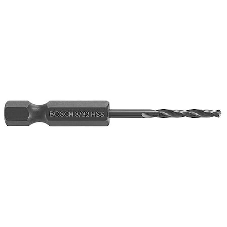 Impact Drill Bit 3/32" Size 2 1/4" L by USA Bosch Hex Shank Drill Bits