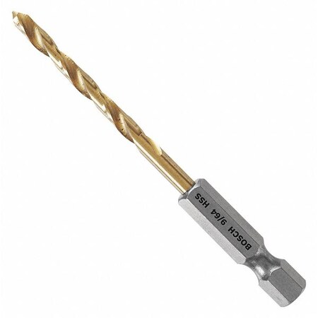 Impact Drill Bit 9/64" Size 2 7/8" L Type TI4136IM by USA Bosch Hex Shank Drill Bits