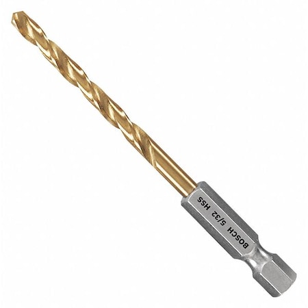Impact Drill Bit 5/32" Size 3 1/8" L Type TI4137IM by USA Bosch Hex Shank Drill Bits