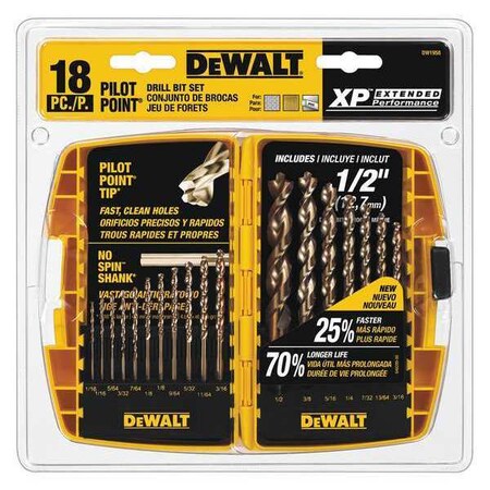Pilot Point Drill Bit Set HSS by USA Dewalt Pilot Point Drill Bits