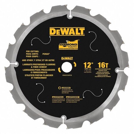 Circular Blade Combination Blade 16T 12 by USA Dewalt Circular Power Saw Blades