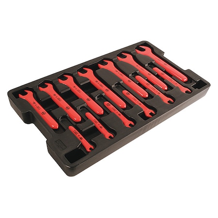 Insulated Open End Wrench Set Metric by USA Wiha Combination Wrench Sets