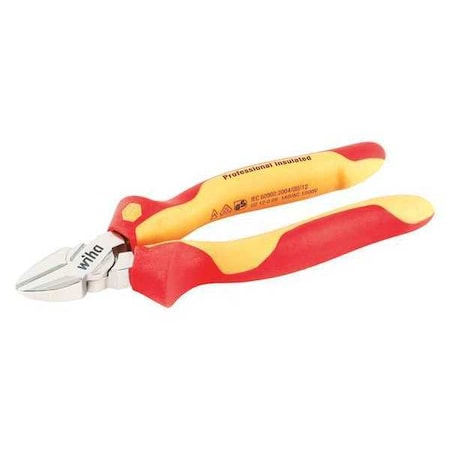 Diagonal Cutter Insulated 5 1/2" L Bevel by USA Wiha Solid Joint Pliers