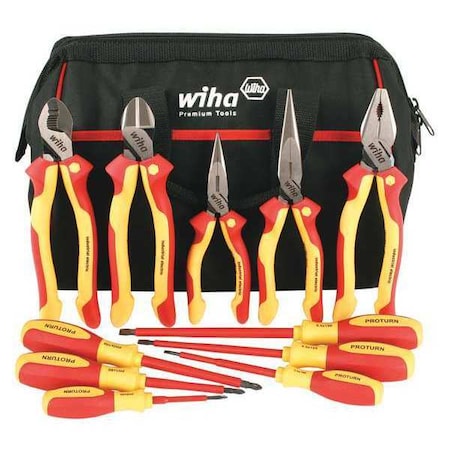 Insulated Tool Set 11 Pieces 1000VAC Max by USA Wiha Insulated Tool Sets