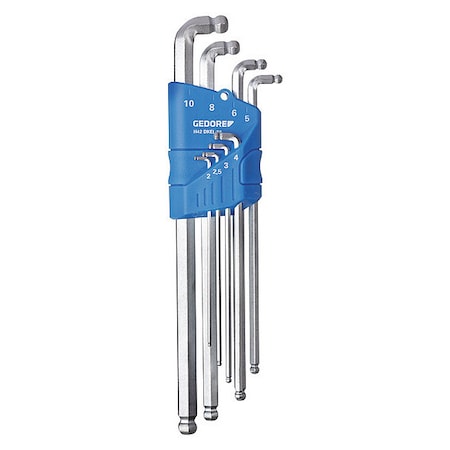 Hex Key Set Metric Measurement Long Arm Type H 42 DKEL 88 by USA Gedore Hex Key Sets