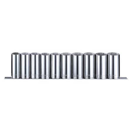 Socket Set 1/2" Metric Chrome 10pcs Type 53PN72 by USA Westward Socket Sets