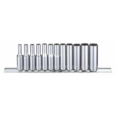 Socket Set 1/4" Metric Chrome 12pcs Type 53PN32 by USA Westward Socket Sets