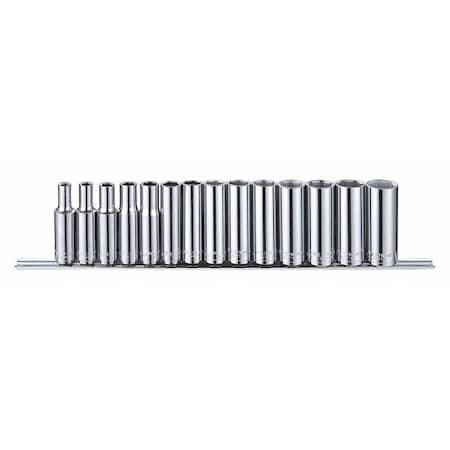 Socket Set 3/8" Metric Chrome 14pcs Type 53PN47 by USA Westward Socket Sets
