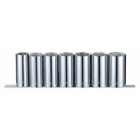 Socket Set 1/2" SAE Chrome 7pcs Type 53PN60 by USA Westward Socket Sets