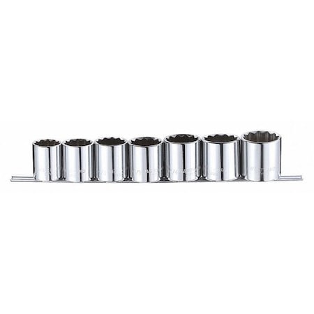 Socket Set 1/2" SAE Chrome 7pcs Type 53PN62 by USA Westward Socket Sets