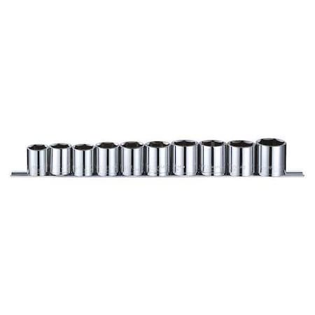 Socket Set 1/2" Metric Chrome 10pcs Type 53PN66 by USA Westward Socket Sets