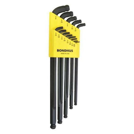 Ball End Hex Key Set L Shaped Type 67037 by USA Bondhus Hex Key Sets
