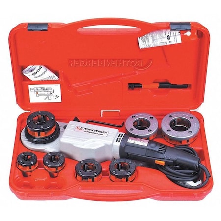 Portable Power Threader Cap. 1/4" to 2 by USA Rothenberger Pipe Threading & Cutting Machines