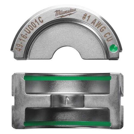 Type U Crimping Die Green 1.535" L by USA Milwaukee Crimping Tool Dies