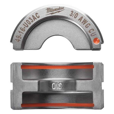 Type U Crimping Die Orange 1.535" L by USA Milwaukee Crimping Tool Dies