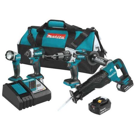 Cordless Combination Kit 18.0V 4 Tools Type XT450T by USA Makita Cordless Power Tool Combination Kits