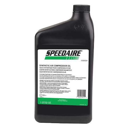 Compressor Oil Bottle 1 qt Synthetic Oil by USA Speedaire Air Compressor Oil