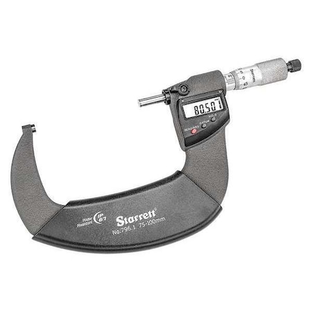 Outside Micrometer 75 to 100mm Range Type 796.1MXRL 100 by USA Starrett Micrometers