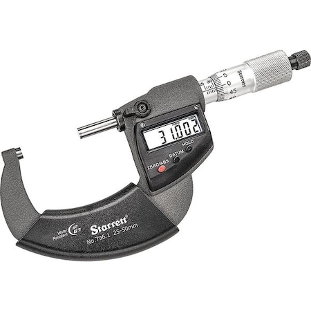 Outside Micrometer 25 to 50mm Range IP67 by USA Starrett Micrometers
