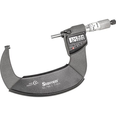 Outside Micrometer 3 to 4" Range IP67 Type 796.1XRL 4 by USA Starrett Micrometers