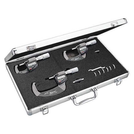 Outside Micrometer Set 0 to 3" Range by USA Starrett Micrometers