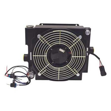 Forced Air Oil Cooler 10 to 50 gpm 12VDC Model DB16 12 BP25 by USA AKG Hydraulic Forced Air Oil Coolers