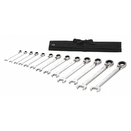 Ratcheting Wrench Set SAE 13 pcs. Type 54DG32 by USA Westward Combination Wrench Sets