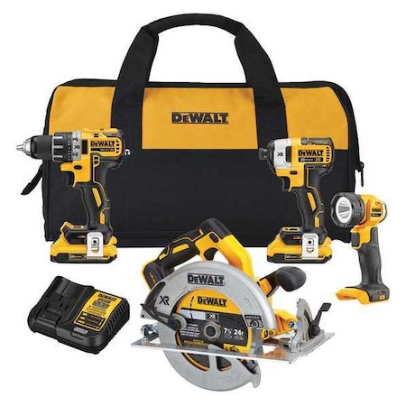Cordless Combo Kit 20.0V 4 Tools Type DCK483D2 by USA Dewalt Cordless Power Tool Combination Kits