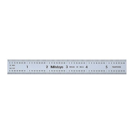 Steel Rule 6" Size 3R Graduation 3/4" W by USA Mitutoyo Rulers & Straight Edges