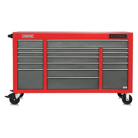 Rolling Cabinet 67" W 18 Drawer Red by USA Proto Rolling & Combination Cabinets & Carts
